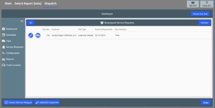 Unassigned Service Request Screen